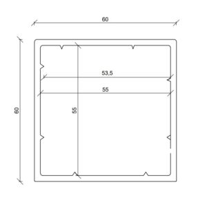 Esquinero 60x60 5,95m