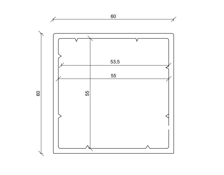 Esquinero 60x60 5,95m
